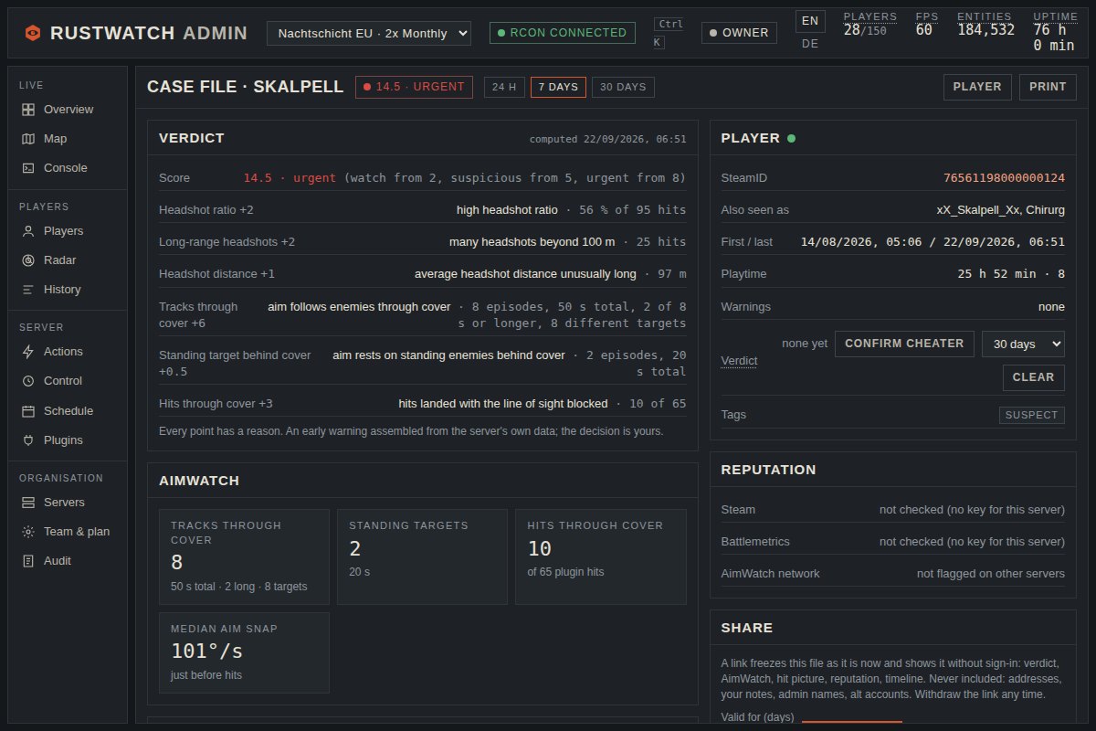 A player's case file with timeline and hit picture